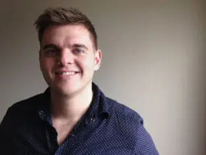 This photo of Jeremy was taken with my iPhone, on a rainy day, even!