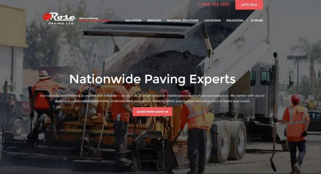 Rose Paving LLC. performs structural reconstruction along with asphalt and concrete. 