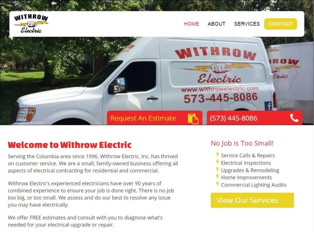 Color Pallets example for electrician websites. 