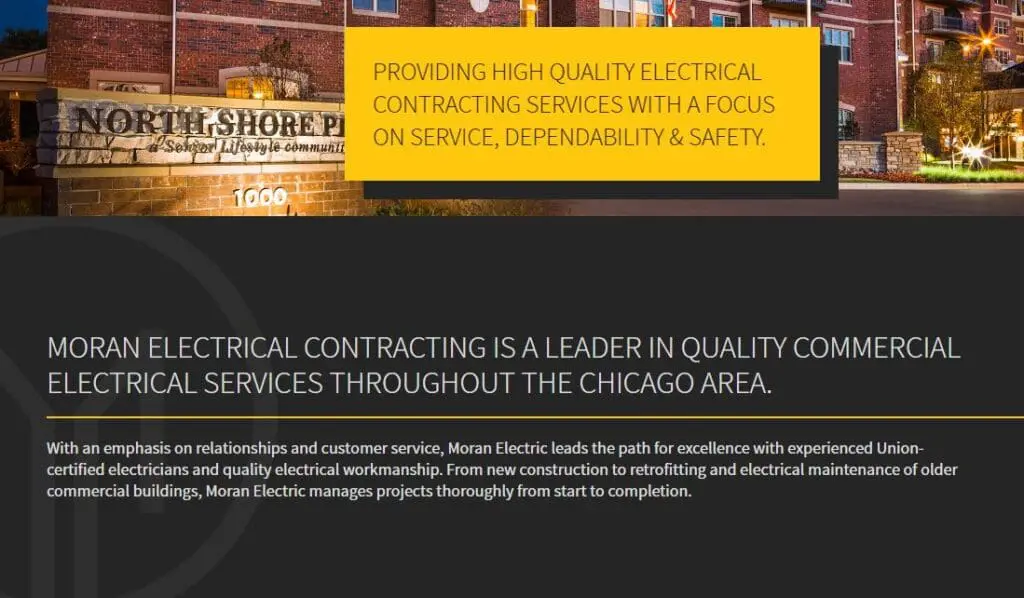 Modern Contemporary Fonts example for electrician websites. 