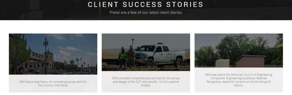 Example of talents for engineering websites. 