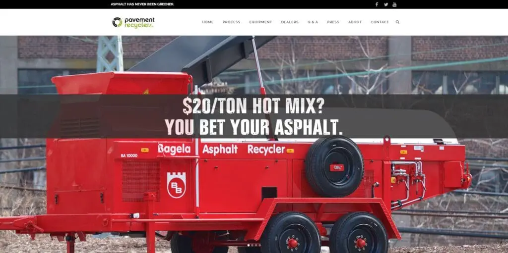 Paving Website Trends - Pavement Recyclers: Original Imagery