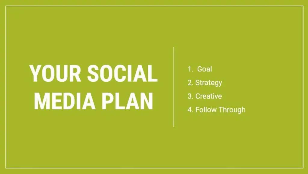 Social Media Management - Your Social Media Plan: 1. Goal 2. Strategy 3. Creative 4. Follow Through