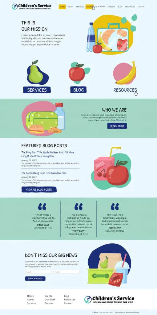 This is an example of how we will modify the colors and design to match your brand.