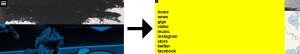 This navigation may look cool, but it's hidden from the start. When hovering, not clicking, over the X it disappears and reappears when hovering over the logo beneath. It becomes quite spastic.
