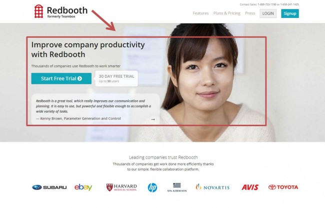 Redbooth CTA Example