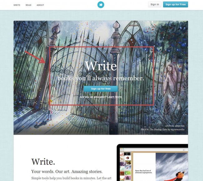 Storybird CTA Example