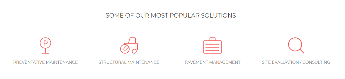 Screenshot of icons section on home page of Rose website