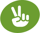 Hand making peace sign icon