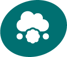 Cloud with gears icon