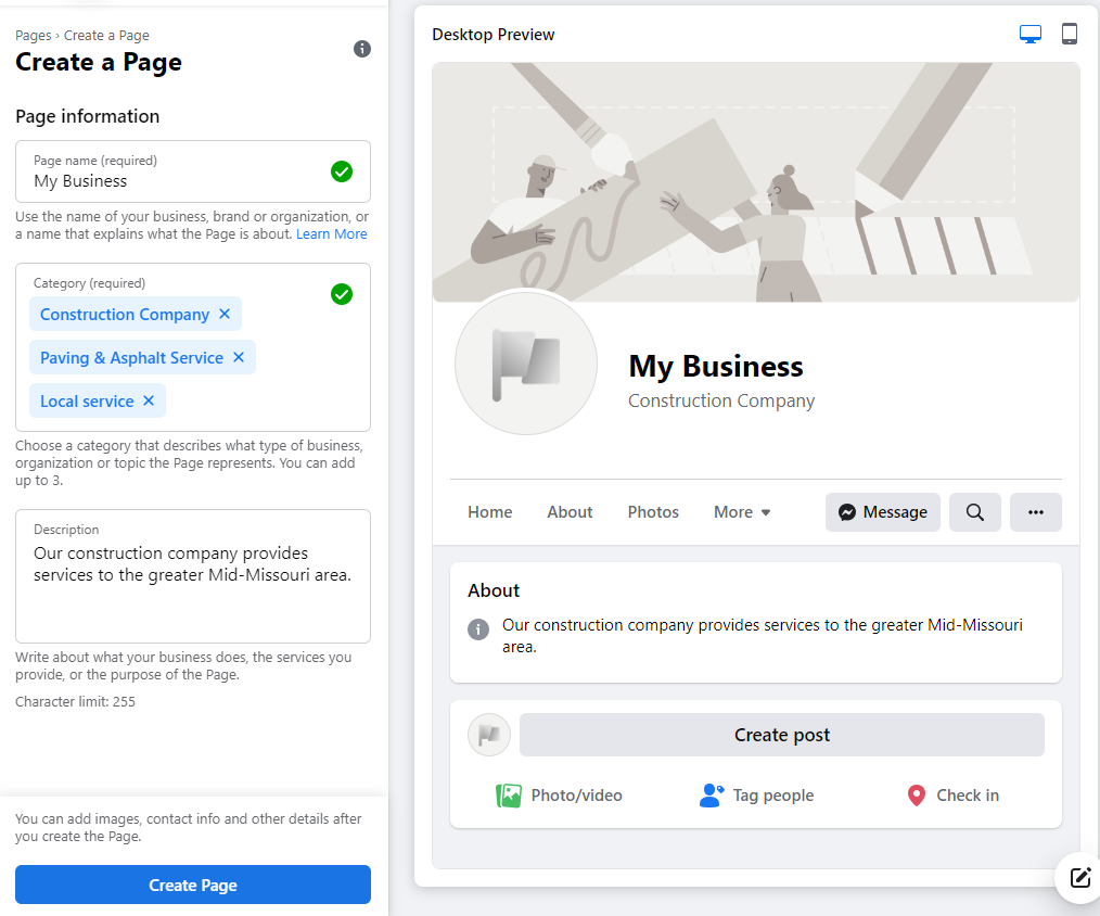 Facebook Categories Screenshot 1