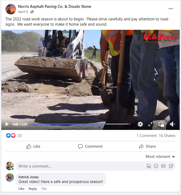 Facebook Content Example, Work You Do