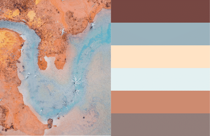 blue and brown pattern with matching color palette